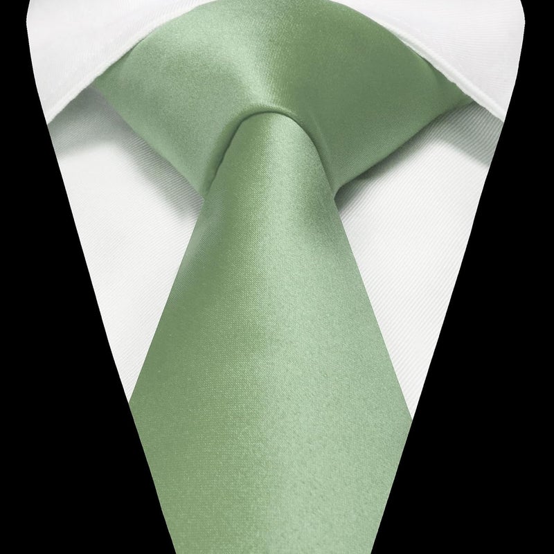 RBOCOTT Solid Color Tie and Pocket Square Hankerchief with Lapel Pin Set for Men - Image 4